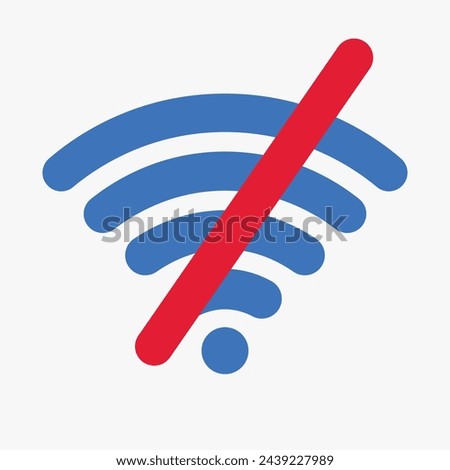 Wireless icon set. Wifi on and of.. Different levels of Wi Fi signal. Vector stock illustration.