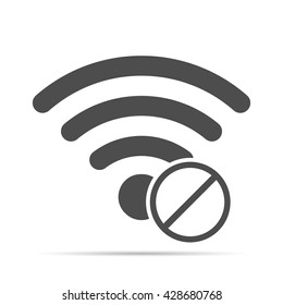 Wireless icon with shadow.  No access to wireless