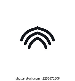 Wireless icon. Simple style data server company poster background symbol. Wireless brand logo design element. Wireless t-shirt printing. Vector for sticker.