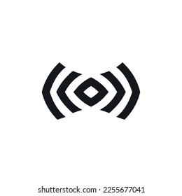 Wireless icon. Simple style data server company poster background symbol. Wireless brand logo design element. Wireless t-shirt printing. Vector for sticker.