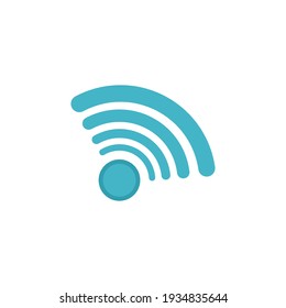 The wireless icon is in turquoise. Radio or wireless communication between devices. Flat vector illustration