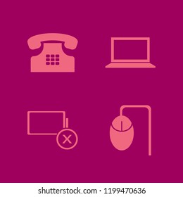 wireless icon. wireless vector icons set home phone, empty battery, computer mouse and laptop