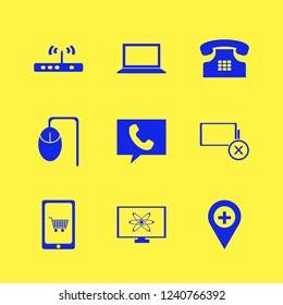 wireless icon. wireless vector icons set empty battery, router, home phone and atom monitor