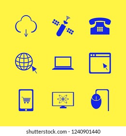 wireless icon. wireless vector icons set atom monitor, download, satellite and browser
