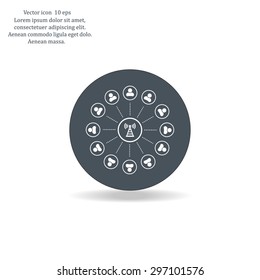 Wireless Icon, vector illustration. Flat design style