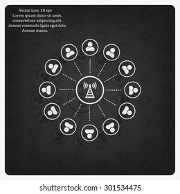 Wireless Icon, vector illustration. Flat design style