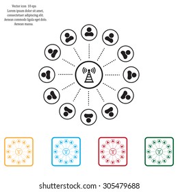 Wireless Icon, vector illustration. Flat design style