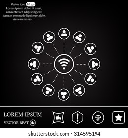 Wireless Icon, vector illustration. Flat design style