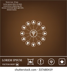 Wireless Icon, vector illustration. Flat design style