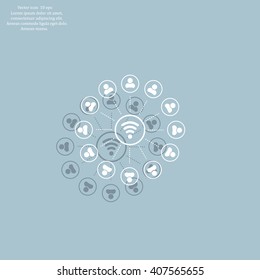 Wireless Icon, vector illustration. Flat design style