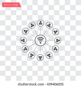 Wireless Icon, vector illustration. Flat design style