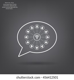 Wireless Icon, vector illustration. Flat design style