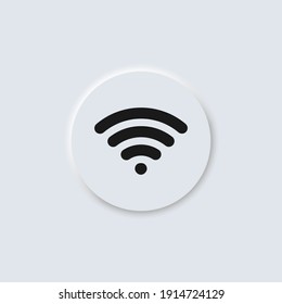 Wireless icon. Wi-fi signal, network vector neumorphism design icon