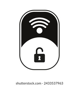 Wireless icon, wifi signal. Security lock symbol. Encrypted connection. Vector illustration. EPS 10.
