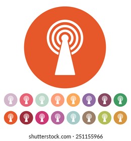 The wireless icon. wifi symbol. Flat Vector illustration. Button Set
