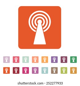 The wireless icon. wifi symbol. Flat Vector illustration. Button Set