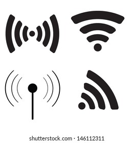 Wireless-Symbol. Flaches Design. WiFi Zone Signieren. Symbole für Fernzugriff und Funkwellen-Kommunikation. Wi-Fi-Symbol.