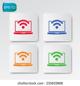 Wireless icons on buttons,clean vector