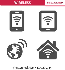 Wireless Icons. Professional, pixel perfect icons, EPS 10 format.