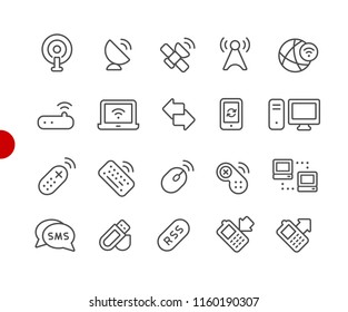 Iconos inalámbricos // Red Point Series - Iconos de línea de vectores para sus proyectos digitales o de impresión.