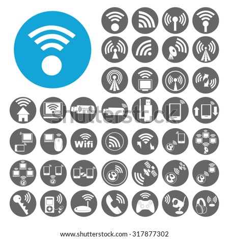 Wireless icons set. Illustration EPS10