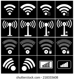 Wireless Icons White