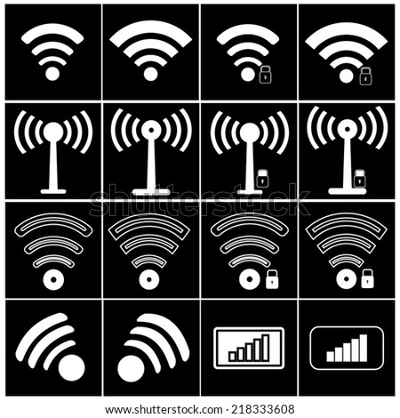 Wireless Icons White