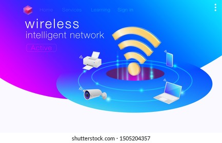 Wireless intelligent network communication with computers, laptops, tablets, printers, security cameras, and smartphones. Use commands to work remotely via telephone. 