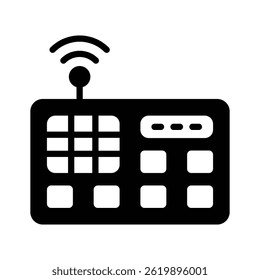 Wireless intercom icon creatively designed in glyph style
