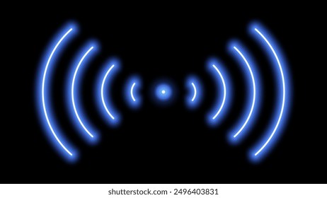 Wireless Internet Connection, Digital Signal Sensor, Wave Glowing Light Effect - Vector Illustration