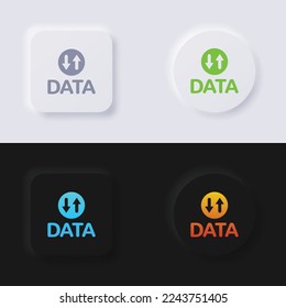 Juego de iconos de conexión a Internet inalámbrica, botón de neumorfismo Multicolor diseño de interfaz de usuario suave para diseño web, IU de aplicación y más, Button, Vector.