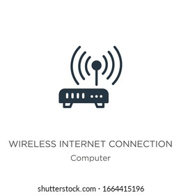 Wireless internet connection icon vector. Trendy flat wireless internet connection icon from computer collection isolated on white background. Vector illustration can be used for web and mobile 