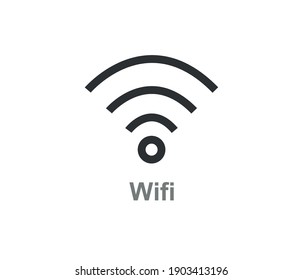 Icono de Internet inalámbrico en estilo plano. Símbolo inalámbrico aislado en fondo blanco. Icono de wifi abstracto negro y simple. Ilustración vectorial plana moderna para diseño gráfico, Web, aplicación móvil.
