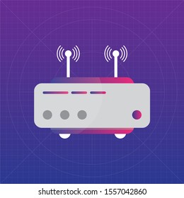 Wireless Internet Modem Router Sign, Vector Illustration. 