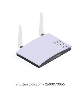 Wireless internet router with antennas for network connectivity.