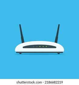 Wireless Internet Router Flat Vector Illustration