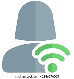 wireless internet router key shared with single female user in a company