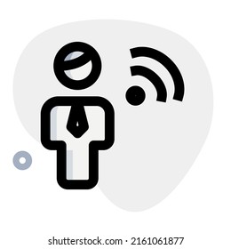 wireless internet router key shared with businessman in a company