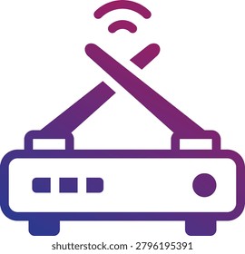 Wireless internet router modem transmitter device hardware network Gradient Icon.