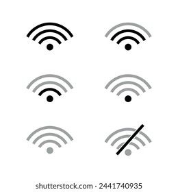 Wireless Internet Sign. Wifi Icon Set Vector Design.