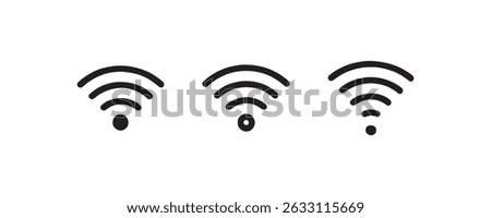Wireless internet signal strength icons Vector