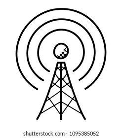 
Wireless internet signal tower doodle icon design
