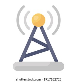
Wireless internet signal tower line icon design