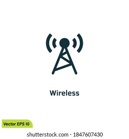 wireless internet tower icon illustration simple design element vector logo template