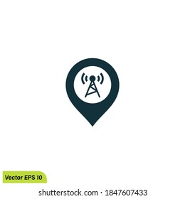 wireless internet tower location icon illustration simple design element vector logo template