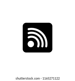 Wireless Internet WiFi, Social RSS. Flat Vector Icon illustration. Simple black symbol on white background. Wireless Internet WiFi, Social RSS sign design template for web and mobile UI element