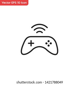 Wireless joystick, game controller symbol vector icon