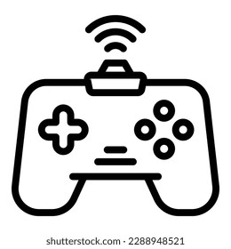 vector de contorno de icono de joystick inalámbrico. Jugador deportivo. Pc en línea