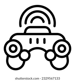 Wireless joystick icon outline vector. Game machine. Arcade menu