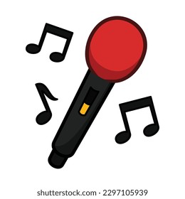 Wireless Karaoke Microphone. New Year Icon Vector Illustration